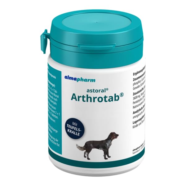 Almapharm Arthrotab | 160 Tabletten | Ergänzungsfuttermittel für Hunde | Zur Förderung der Gelenksfunktionen | Mit Teufelskralle, Brennnessel, Löwenzahn, Zink und Selen