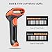 Tera Barcode Scanner Wireless 1D 2D QR with Stand: Battery Level Indicator 3 in 1 Works with Bluetooth 2.4G Wireless USB Wired Handheld Bar Code Reader with Vibration Alert HW0002 Orange
