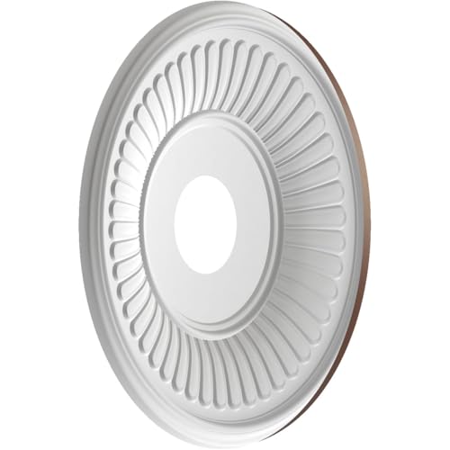 Image of Ekena Millwork CMP16BEDRU Berkshire Thermoformed PVC Ceiling Medallion (Fits Canopies up to 7 inch), 16 inchOD x 3 1 /2 inchID x 1 inchP, Universal Aged Metallic Rust