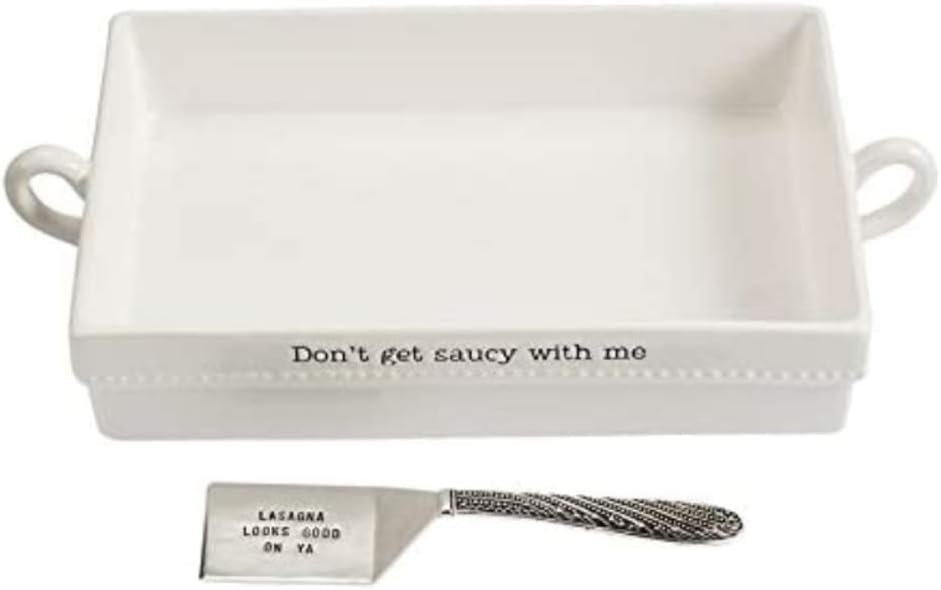 Mud Pie Ceramic Lasagna Baker Set of 2 Home & Kitchen