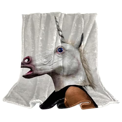 Plaid licorne microfibre jeté de canapé chaud et doux 150x100