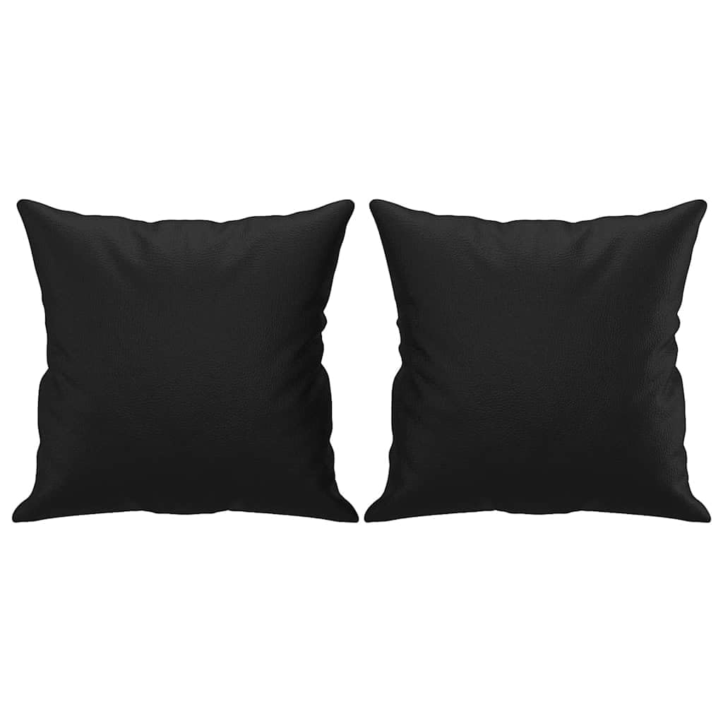 Sofá de 2 plazas, piel sintética, color negro, 140 cm, con 2
