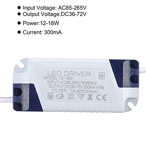 Image of PATIKIL 12-18W 300mA LED Driver, 2Pcs AC 85-265V Output 36-72V DC Female Connector Constant Current Rectifier Transformer External Power Supply