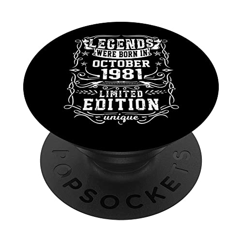 Cumpleaños Octubre 1981 Edición Limitada Regalo Used Vintage PopSockets PopGrip Intercambiable