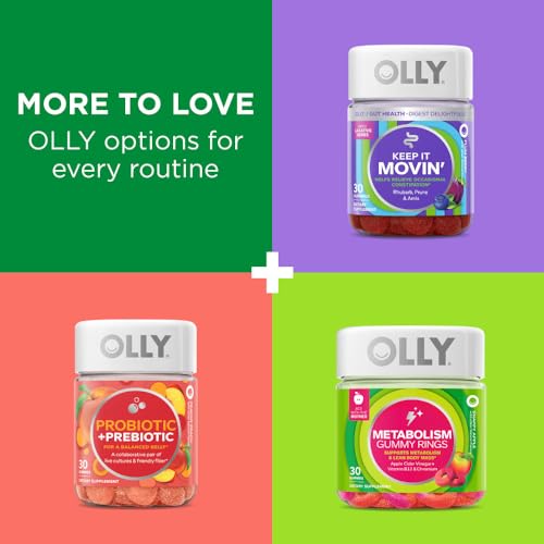 OLLY Fiber Gummy Rings, 5g Prebiotic Fiber, FOS (Fructo-oligosaccharides), Digestive Support, Berry Melon 50ct - Image 6