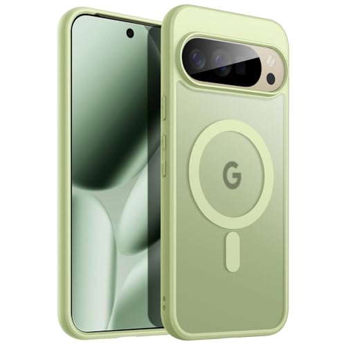 JETech Magnetisch Hülle für Google Pixel 10 Pro XL 2025 Kompatibel mit MagSafe und Pixelsnap-Ladegerät Transluzente Matt Rückseite Stoßfeste Handyhülle (Jade)