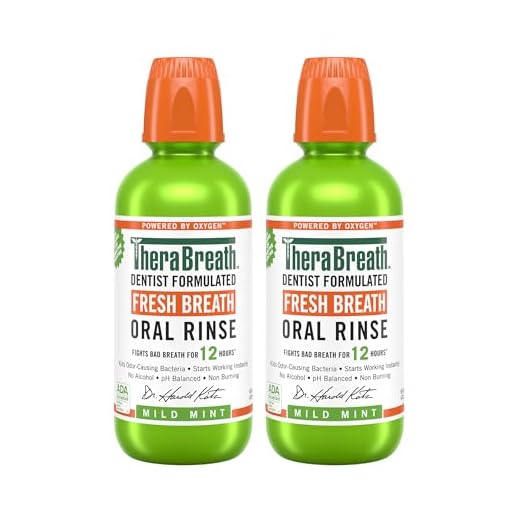 TheraBreath Fresh Breath Oral Rinse, Mild Mint, 16oz Bottle (Pack of Two)