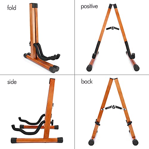 summina Support pour guitare en bois massif avec support amovible pour instruments à cordes en bois de bouleau pour… - Les Beatles, Paul McCartney, John Lennon, RIngo Starr, George Harrison summina Support pour guitare en bois massif avec support amovible pour instruments à cordes en bois de bouleau pour… – Image 3