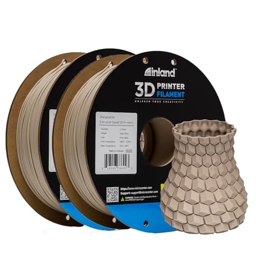 Inland PLA Filament Bundle 1.75mm Ivory 2KG, 3D Printer Filament, Dimensional Accuracy +/- 0.02 mm, 2 Pack Filament, Fits Most FDM 3D Printers (Ivory Sand, 2 Pack)