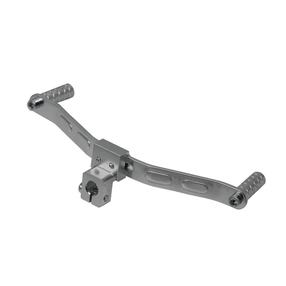 Uecdry Silver Folding Gear Shift Lever Universal Motorcycle Dual Way Gear Shift Lever Footrest Pedal Shifter 21Cm For Motorbike Scooter Refitting Parts Modification