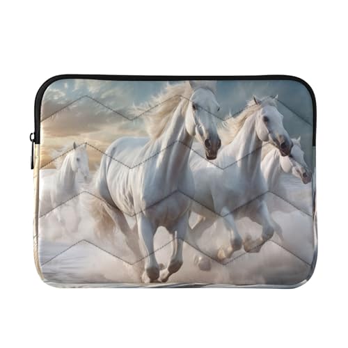 Funda para portátil 13-14 pulgadas con diseño White Horses miniatura 1