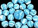 Big Game Toys~25 Glass Marbles AIR Blue/White Swirl Classic Style Game Pack (24 Player, 1 Shooter) Decor/Vase Filler/Aquarium