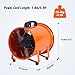 12 in Utility Blower Exhaust Fan with 32.8 ft Duct, 3500 r/min & 3500 CFM Heavy Duty Blower Fan, High Velocity Low Noise Extraction and Ventilation Fan for Ventilating Workshops, Confined Space