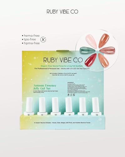 Set de Gel Jelly Rubí Vibe Otoño 6 Colores Translúcido miniatura 5