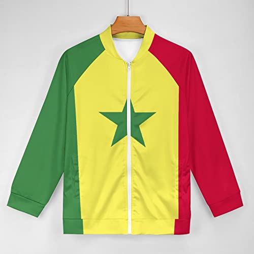 Fattyeery Mens Pullover Jacket Senegal Flag Autumn Soft and Comfortable Loose Hip-Hop for Men Long-Sleeved Sweatershirt for Boys XL3