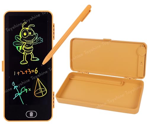 Image of Toyshine 2 in 1 Digital LCD Writing Pad Children Doodle Board with Pencil Box for Kids 3-10 Years Old Boys /Girls Gifts Education Learning Toy, Yellow