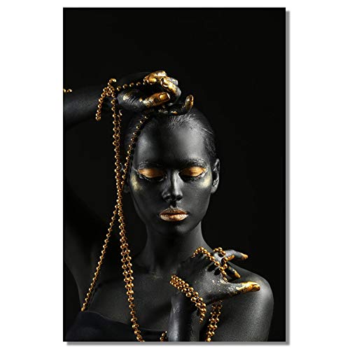 Peinture femme africaine grand format pour habiller un mur de salon