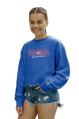 Sudadera de cuello redondo NBA para mujer en tejido suave de algodón azul