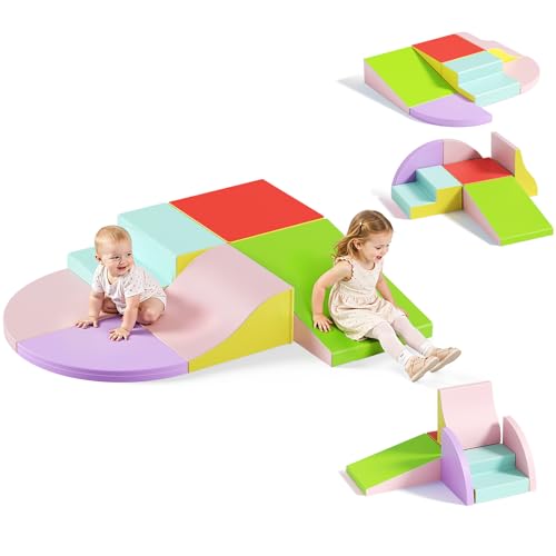 Parcours motricité Enfant, Module motricité bébé, Noyau en Mousse 38S Haute densité, matériau PU résistant aux Chocs et Facile à Nettoyer, Fermeture...