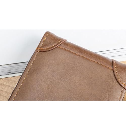 Women Portable Leather Small Women Wallet Leather Blocking Bifold Zipper Pocket Card Holder with ID Window3