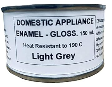 Fascinating Finishes Ltd 1 x 150ml Light Grey Gloss Fridge, Cooker And Appliance Enamel Paint. Heat Resistant