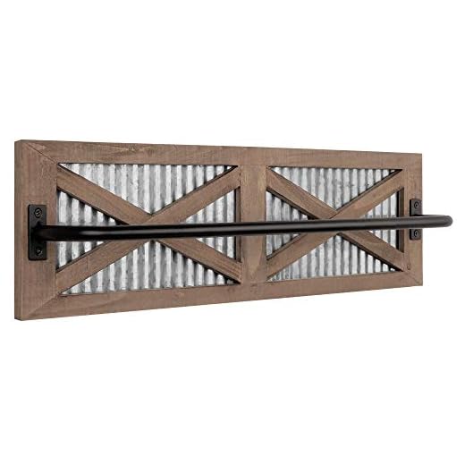 Autumn Alley Farmhouse Rustic Towel Rack Holder - Wood Towel Rack - 24" - Farmhouse Bathroom Hardware for Rustic Bathroom and Country Kitchen Style Décor - Wall Mounted, Western Accessories
