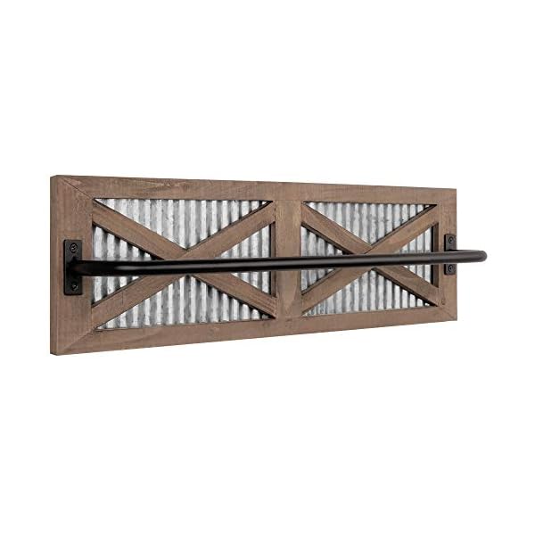 Autumn Alley Farmhouse Rustic Towel Rack Holder - Wood Towel Rack - 24" - Farmhouse Towel Holder for Rustic Bathroom and Farmhouse Kitchen Style Décor - Wall Mounted, Rustic Brown