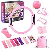 Vanlgs Pilates Kit 13Pcs Home Pilates Essentials Workout Kit with 13' Ring, 10'...