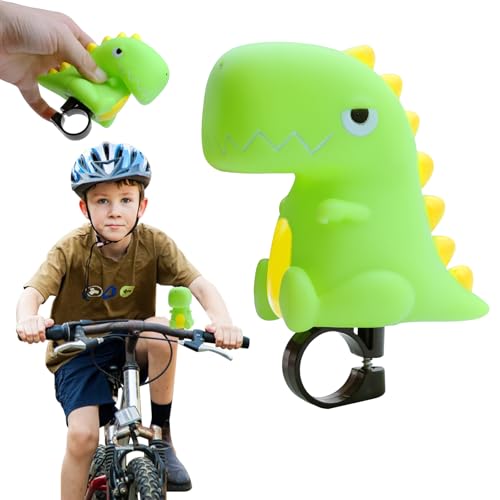 GAROMIA Fahrradklingel Kinder Dino Fahrrad Quetschhupe Fahrradhupe Kinder Jungen Fahrradklingel Kinder Jungen Dinosaurier Hupe Cartoon für Kinderfahrrad Roller Laufrad Zubehör