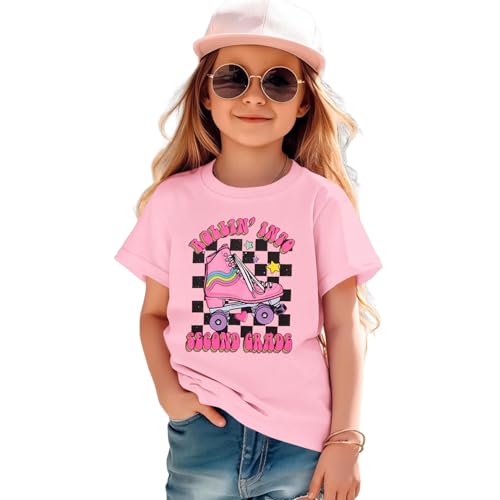 Image of SOFEON First Day of School Shirt for Girls Rollin' Into 1st /2nd /3rd Grade T-Shirt Back to School Skating Graphic Tees Tops