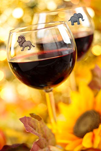 Animal Wine Charms Set Of 6 Safari Themed Magnetic Wine Glass Drink Markers #TOP1