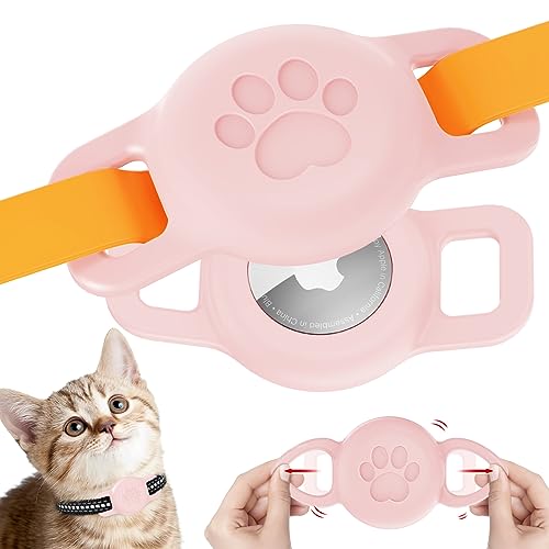 2Pack Airtag Cat Collar Holder, IPX8 Waterproof Airtag Holder for