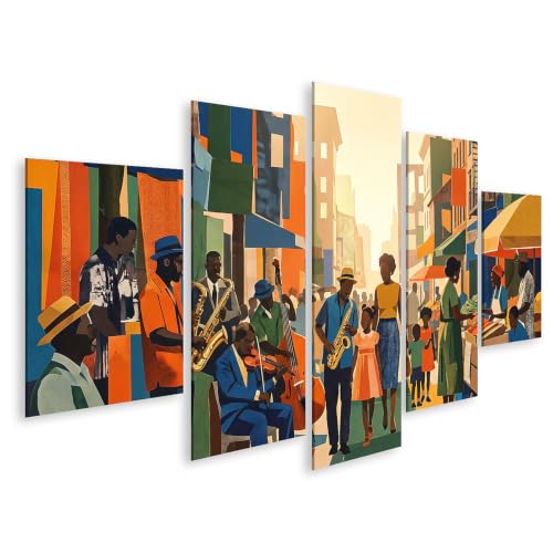 Impression sur toile art urbain grand format tableau de musique de rue