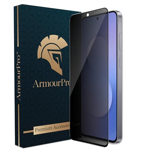Image of ArmourPro Privacy Tempered Glass for Samsung Galaxy S25 FE - Anti-Spy Anti Peeping Screen Protector, 9H Hardness, Edge-to-Edge Coverage, Ultra Thin, Bubble-Free Installation Kit | Black