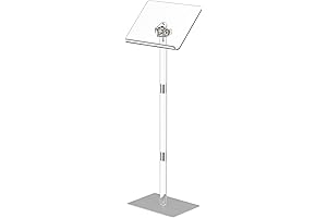 Clear Pulpit Stands for Churches - HMYHUM Acrylic Podiums for Classrooms and Concerts