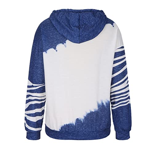 Ugly Christmas Tops Fashion Women's Print Round-Neck Pullover Tops Long Sleeve Hooded Blouse Sweatshirt Xmas_Tops Blue #TOP3