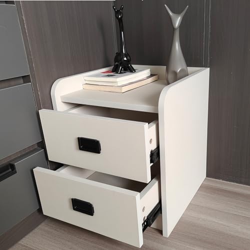 Table de chevet à double tiroir en bois commode d'appoint pour chambre