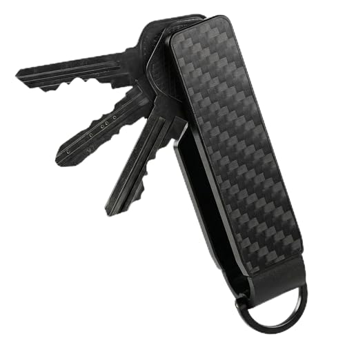 CAXGEK Key Organiser 75mm Aluminium Key Holder Compact Design with Easy Access Carbon Fiber.
