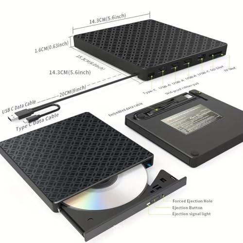 Graveur Externe de CD/DVD Haute Vitesse Boîtier Compact Lecteur Robuste