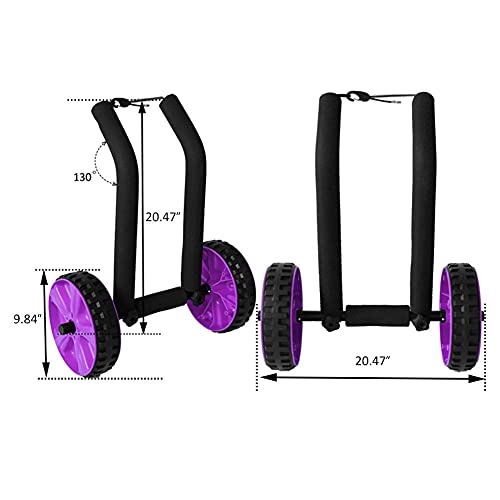 ASMSW Adjustable Stand Up Paddle Board SUP Surfboard Carrier Cart Trolley Lightweight Dolley with Easy to Use Beach Wheels