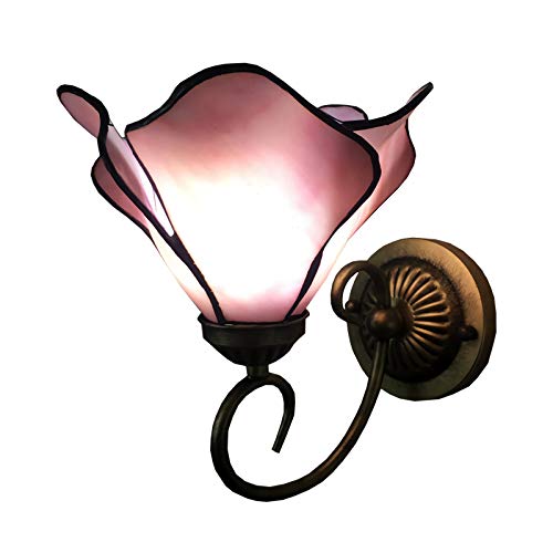 Lampade Da Parete in Stile Tiffany, Applique Da Parete Vintage in Vetro Colorato, 1 Luce, Lampada Da Comodino in Metallo Retrò Per Camera Da Letto, Soggiorno, Bagno, Corridoio, Luce Notturna,2