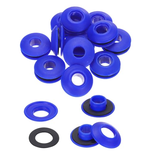 QUARKZMAN 20 Stück Kunststoff Ösen Set für Planen, Kunststoffösen Rostfrei für LKW Abdeckplane Textil Vorhänge Zelte Poolplane Sonnensegel Banner Markisen Befestigungsclip, Blau