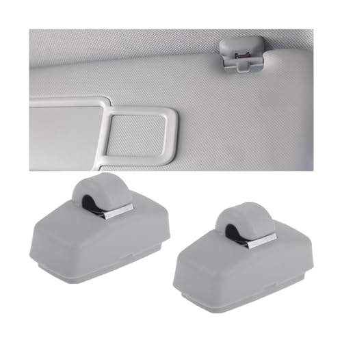 Adunsiaoto 2 Piezas Clip Para Visera De Coche, Clip Para Colgar Visera Parasol, Interior Parasol Clips, 3B0857561B Actualizado Interior Del Coche Titular Gancho Soporte De Suspensión(Gris)