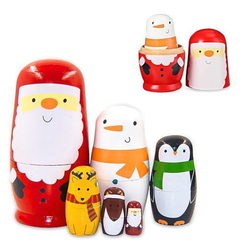 KBIBCK 6 Stück Matroschka Puppen, Weihnachts-Matroschka-Puppen aus...