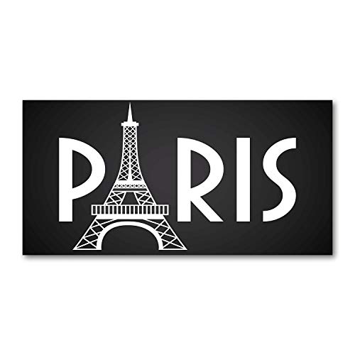 Fond de hotte en verre Tulup 120x60cm style Paris noir et blanc chic