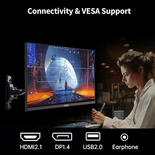 Image of KTC 24 Inch QHD 2560x1440 IPS Computer Monitor, 100Hz Zero-Frame 2K Gaming Office Monitor, Adaptive Sync, HDR10, VESA, Tilt Adjustable, Low Blue Light, DisplayPort, HDMI, H24T27