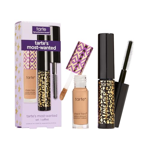 tarte icons shape tape concealer & maracuja juicy lip duo Full Coverage Concealer with Hydrating Nourishing Lip Gloss Balm Vegan & Cruelty-Free travel size 35N medium