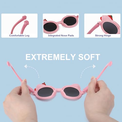 Kids Sunglasses, Polarized Sunglasses for Toddler, Cute Cat Baby Sun glasses for Girls Boys UV4004