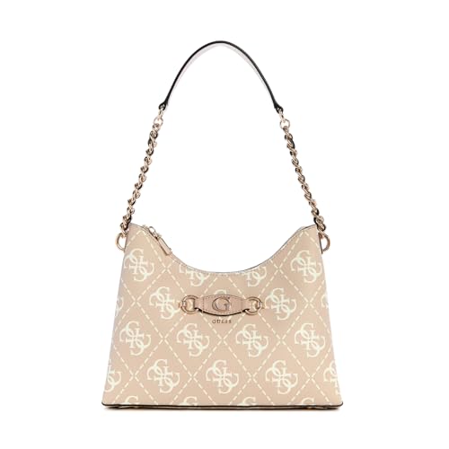 GUESS Bolsa de ombro com zíper superior Izzy, logotipo de areia, Logotipo da areia, One Size