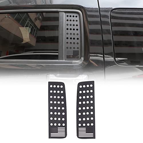 Rear Side Window Cover Trim Panel for Hummer H3 2005-2009 Accessories, Auto Windows Honeycomb Shades Cover Sticker, Rear Window Guard Plate, Aluminum Alloy (Type B_US Flag)